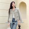 Xiangying Elegant French Style Short Tweed Jacket