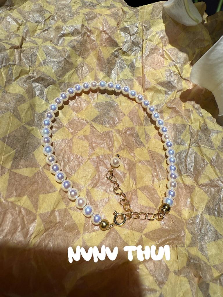 Jewelry, Ruth O Daytime Women'S Pink Pearl Bracelet, Thousand Celebrities Strong Light Colorful Aurora Seawater Bead Bracelet