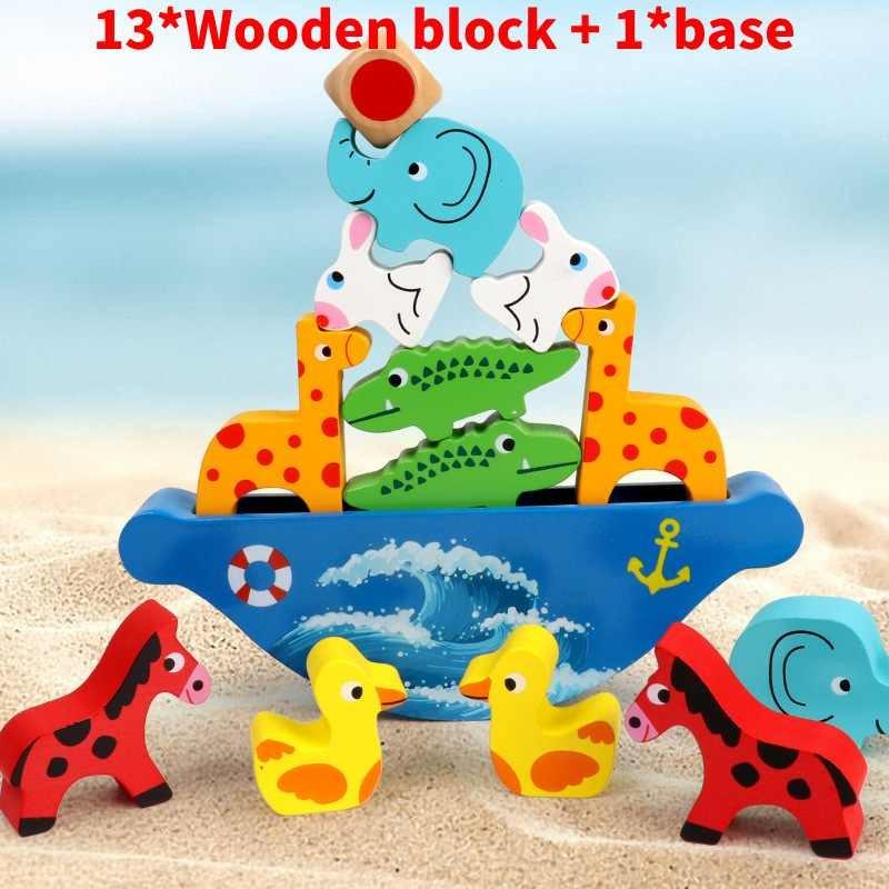 Wooden Animal Stacking Blocks Educational Toy For Baby Cognitive Development And Early Learning