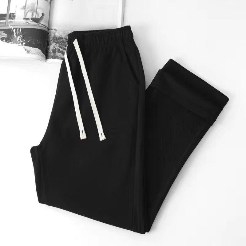 Heavyweight American-Style Grey-Green Straight-Leg Sweatpants for Women, 350G Twill Xinjiang Cotton, Casual Autumn Wear