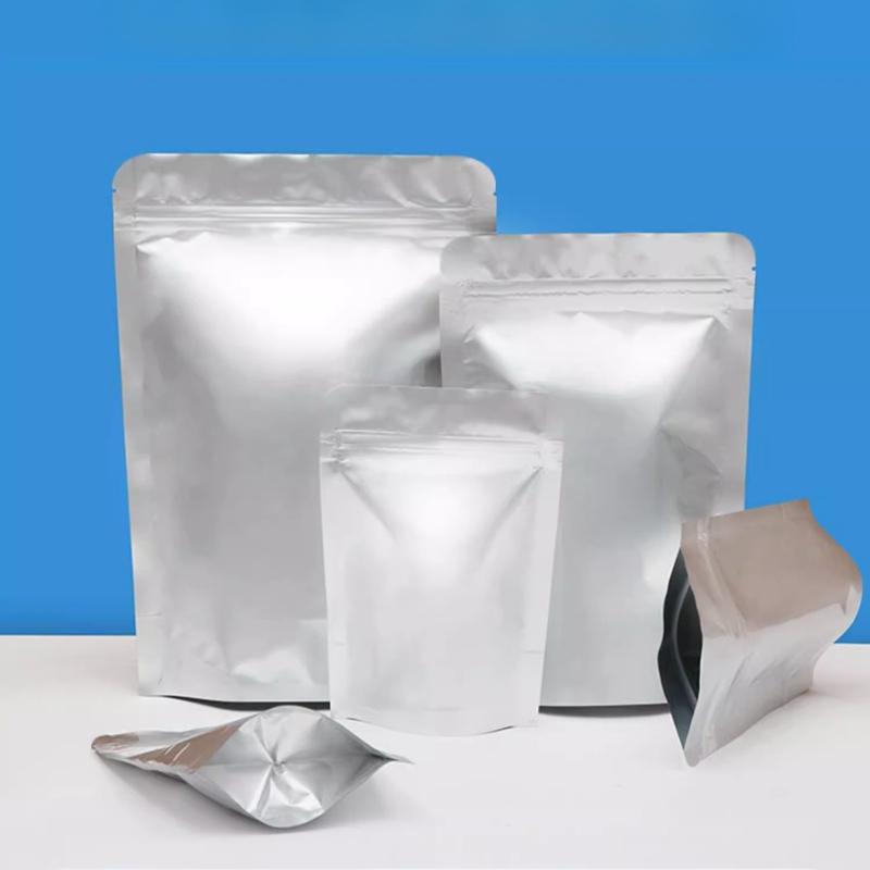 

Pure Aluminum Foil Sealed Bag, Light Proof, Moisture-proof, Odor Proof, Self Sealing, Cat Food, Tea Snacks, Medicinal Materials Packaging Bag 16x23x4cm 100pcs 0.24mm