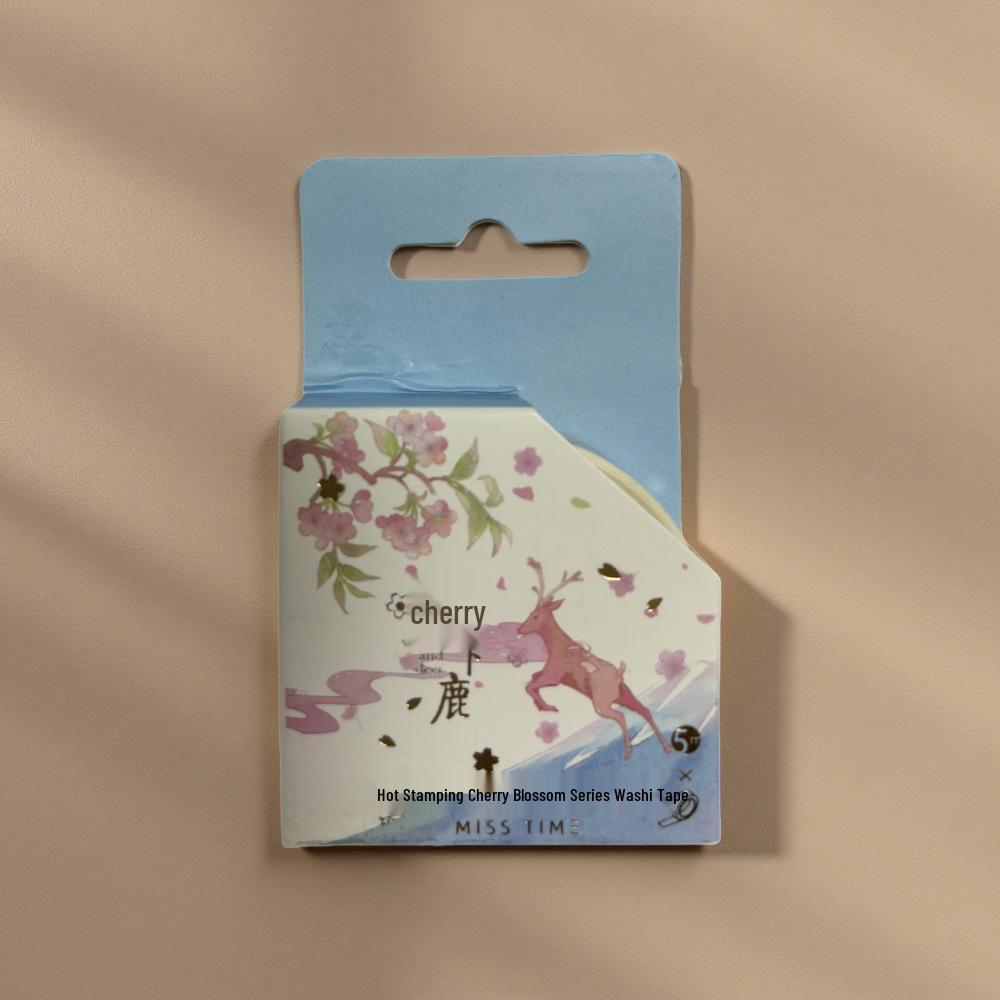 Shiguang Sakura Story Washi Tape - Fresh Japanese Floral Design for Journals & DIY Collage Decoration