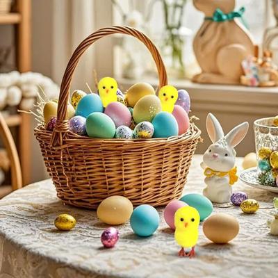 Mini Oster Küken 1,18" Weiche Plüsch Küken Figuren Niedliche Gelbe Kleine Chenille Küken für Oster Party Zubehör
