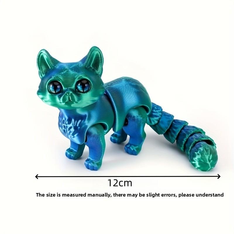 12Cm Articulated 3D Printed Cat Cute Animals Fidget Toys Decor For Stress Relief Desktop Decoration Pet Christmas Gift