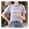 Navava NT1591 STripe Color Block Round Neck ShorT Sleeve T shirT