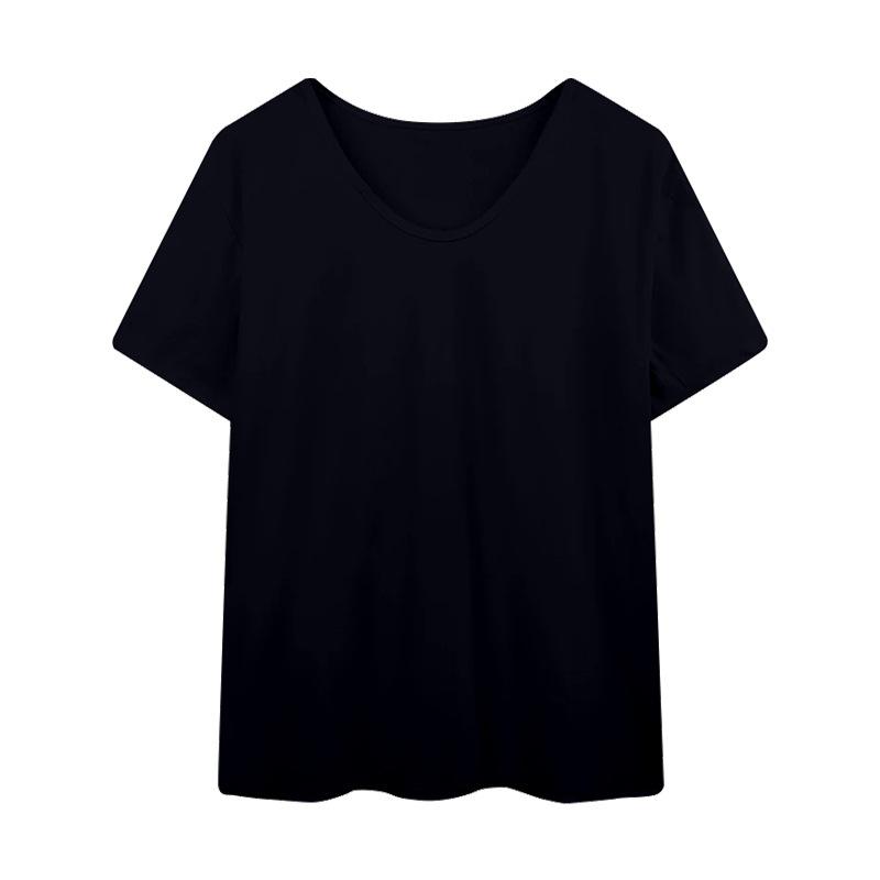Women Casual Solid Color V Neck Short Sleeve Loose Breathable T Shirt S чёрный