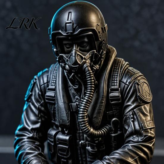 Military Desk Ornaments 3D Printed Pilot Figurine, Realistic Seated Aviator Statue for and Unique Bookshelf Hanging Decor Decor, Style Shelf