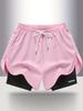 Women's Summer Quick-Dry Breathable Yoga Shorts with Faux Two-Piece Design