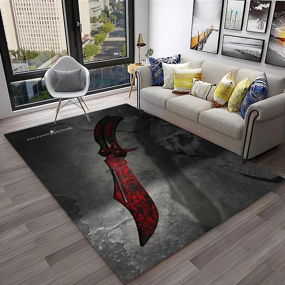 Gun Knife USP,AK,M4,AWP,Rifle Pistol Cartridge Carpet Rug for Home Living Room Bedroom Sofa Doormat Decor,kid Non-slip Floor Mat