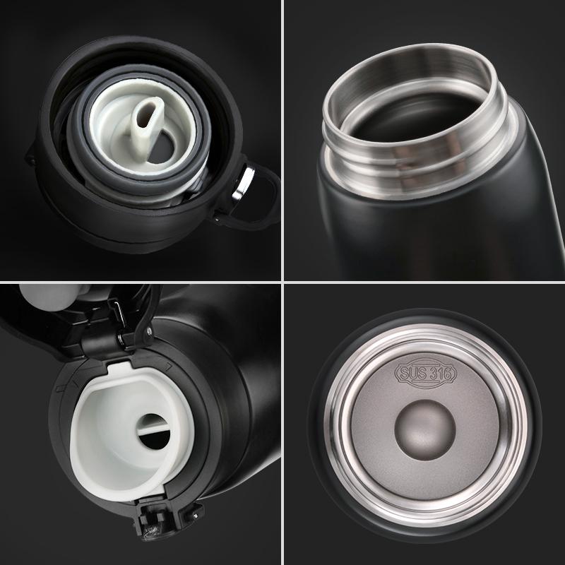 UZSPACE Business Sport Water Bottle Vacuum Flask Stainless Steel Thermos Direct Drink Leakproof Portable Car Tea Cup Coffee