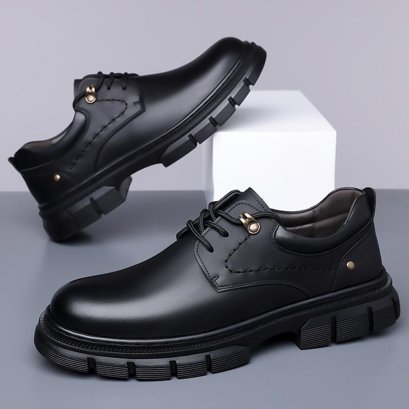 

Мужские кожаные туфли в ретро-стиле с большой головой Модные повседневные Новые дизайнерские Обувь для улицы Мужская Весна Осень Платформа Рабочая обувь Мужчина 38