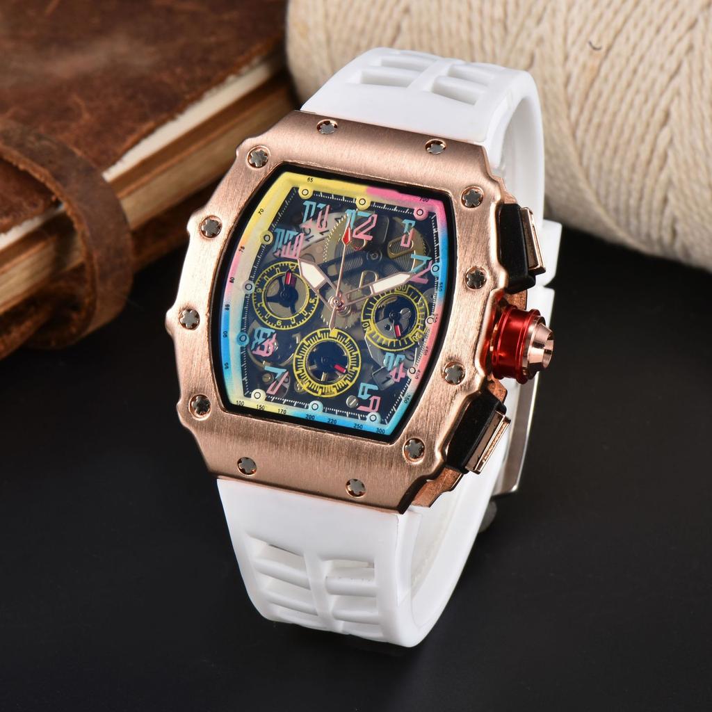 Barrel-shaped color quartz watch fashion business leisure silicone watch male student daily with calendar watch