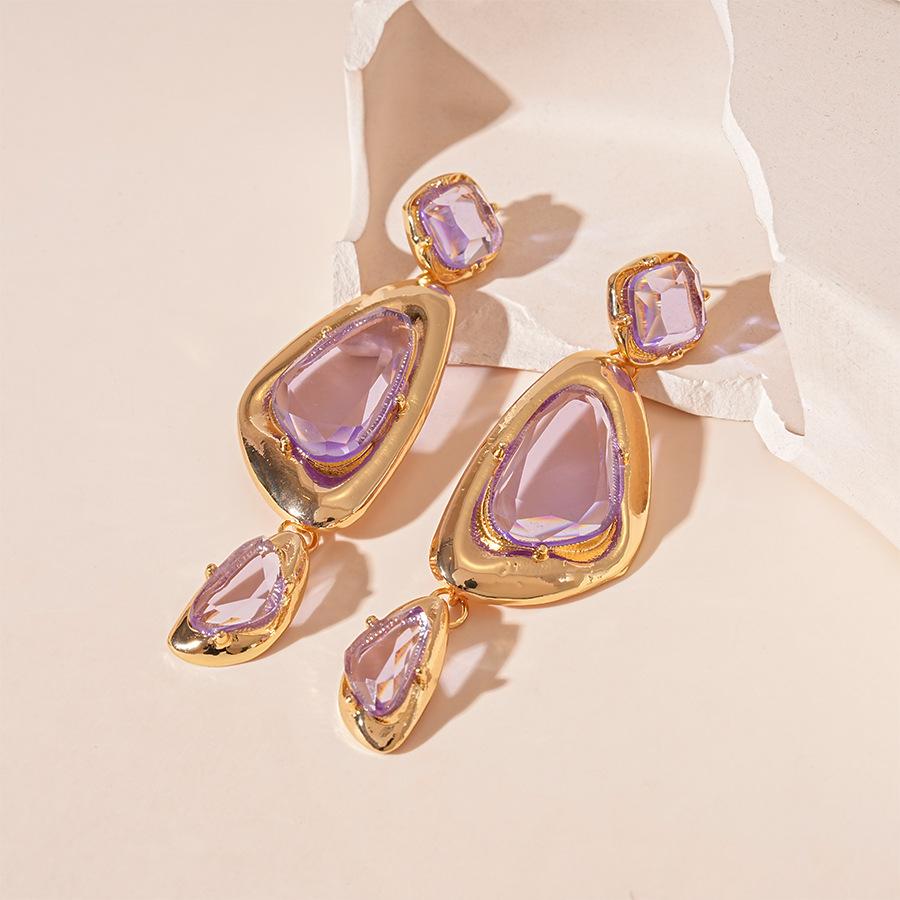 

Triangular Geometric Earrings, Elegant and High-end Earrings for Women фіолетовий