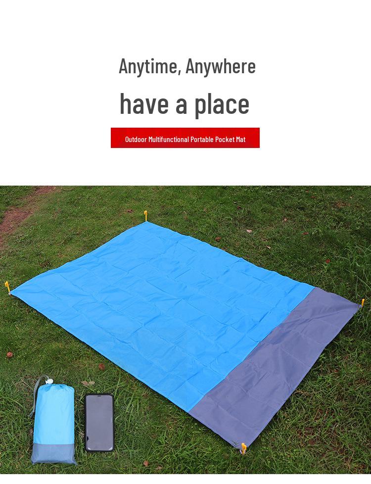 Lightweight Waterproof Portable Foldable Picnic & Beach Mat with Nylon Bag