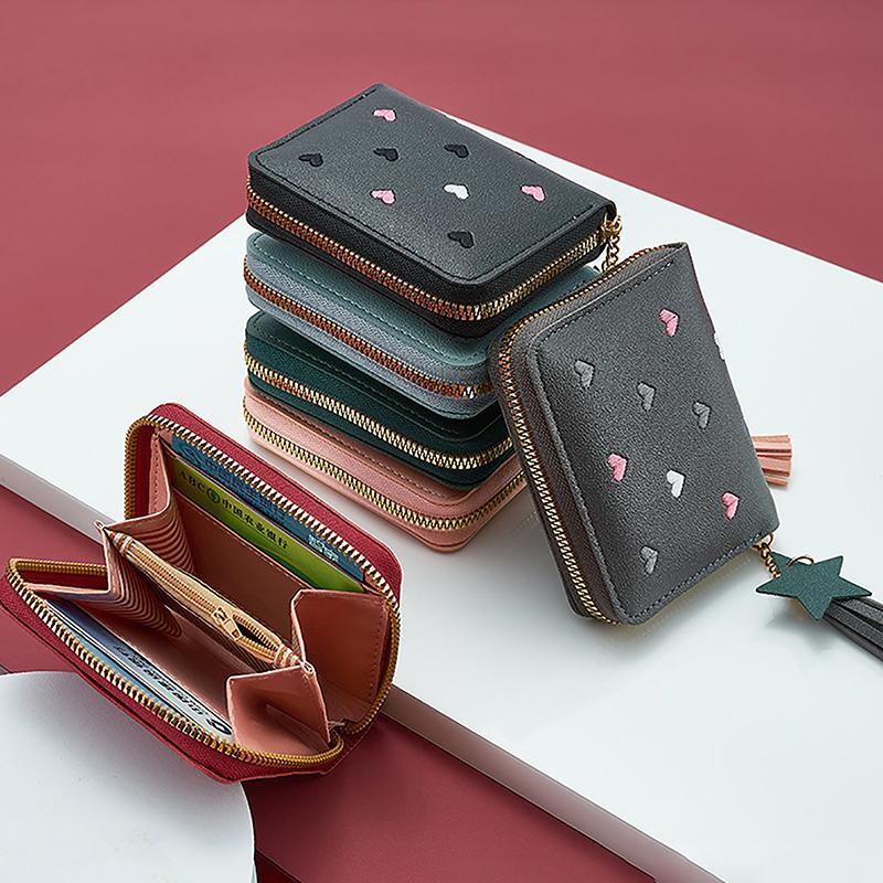Women Wallet Ladies Mini Small Short Tassel Wallet Cute Girl Zipper Pu Leather Coin Purse Female Hand Wallet Purse