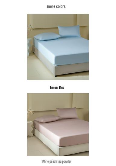 A-Class Sateen Cotton Fitted Sheet Set - Stylish Solid Color, Non-Slip Mattress Protector Cover (3 Pieces)