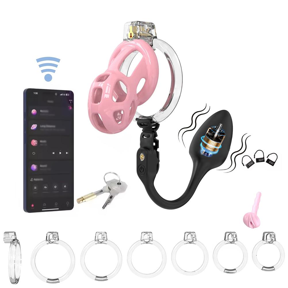 Měkká klec cudnosti s análním vibrátorem, dálkové ovládání, anální kolík, sexuální hračka pro pár, muže, Cobra uretrální zámek s katétrovou zátkou