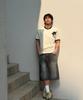 AMOU 13 Cat Half T-Shirts Ivory