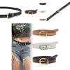 Trendy Women's Casual Pu Leather Belt With Vintage Gold Buckle For Everyday Wear