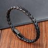 European and American Accessories, Simple Titanium Steel Men's Leather Bracelet, Black Bracelet Student Jewelry 2026