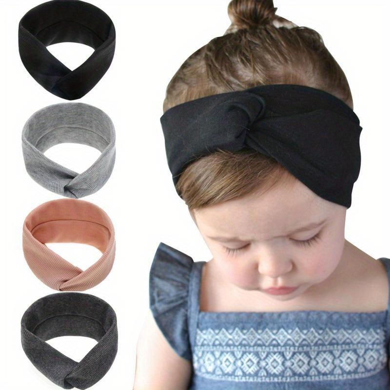 Neu Baby Kinder Mädchen Feste Knoten Stirnband Elastische Kopf Wraps Süße Farbe