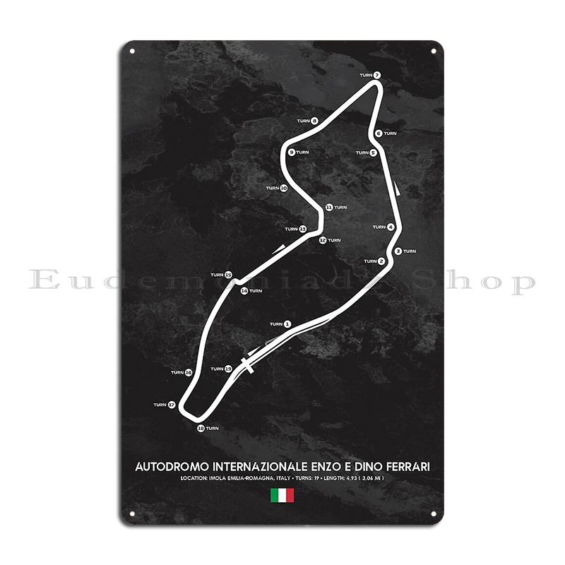Circuit de Dijon Prenois Magny Cours Racetrack Map Metal Plaque Poster Plates Classic Designing Printed Bar Tin Sign Poster