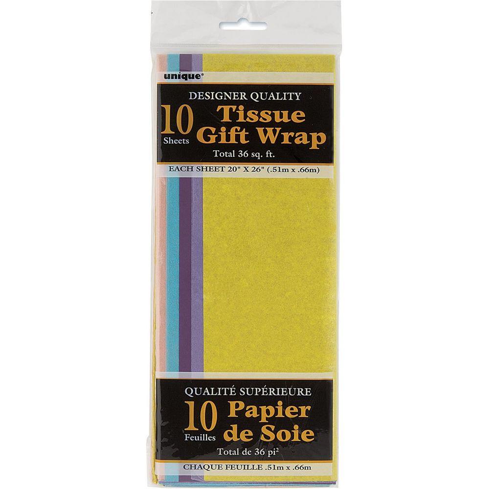 Unique Party Pastell silkepapir (Pakke med 10 stk)