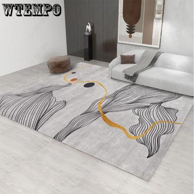Home Printed Living Room Carpet Geometric Rectangular Nordic Printed Carpet Minimalist Carpet