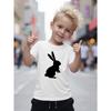 European Size Boys Round-neck Short-sleeved T-shirt with Black Rabbit Pattern Print