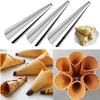 5 Pcs Cream Horn Molds Stainless Steel Cone Tubular Shaped Mold Baking Cones Horn Pastry Roll Kitchen Cookie Dessert Tool