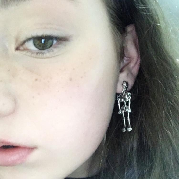 Skeleton Robot Earrings Punk Gothic Drop Dangle Earrings Halloween Jewelry Gifts