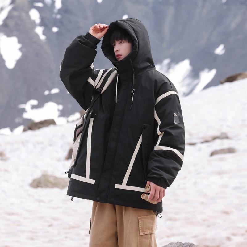 Autumn and Winter Warm Casual Couple Winter New Trend Down Jacket Loose Outdoor Windproof Cold-resistant Hooded Men