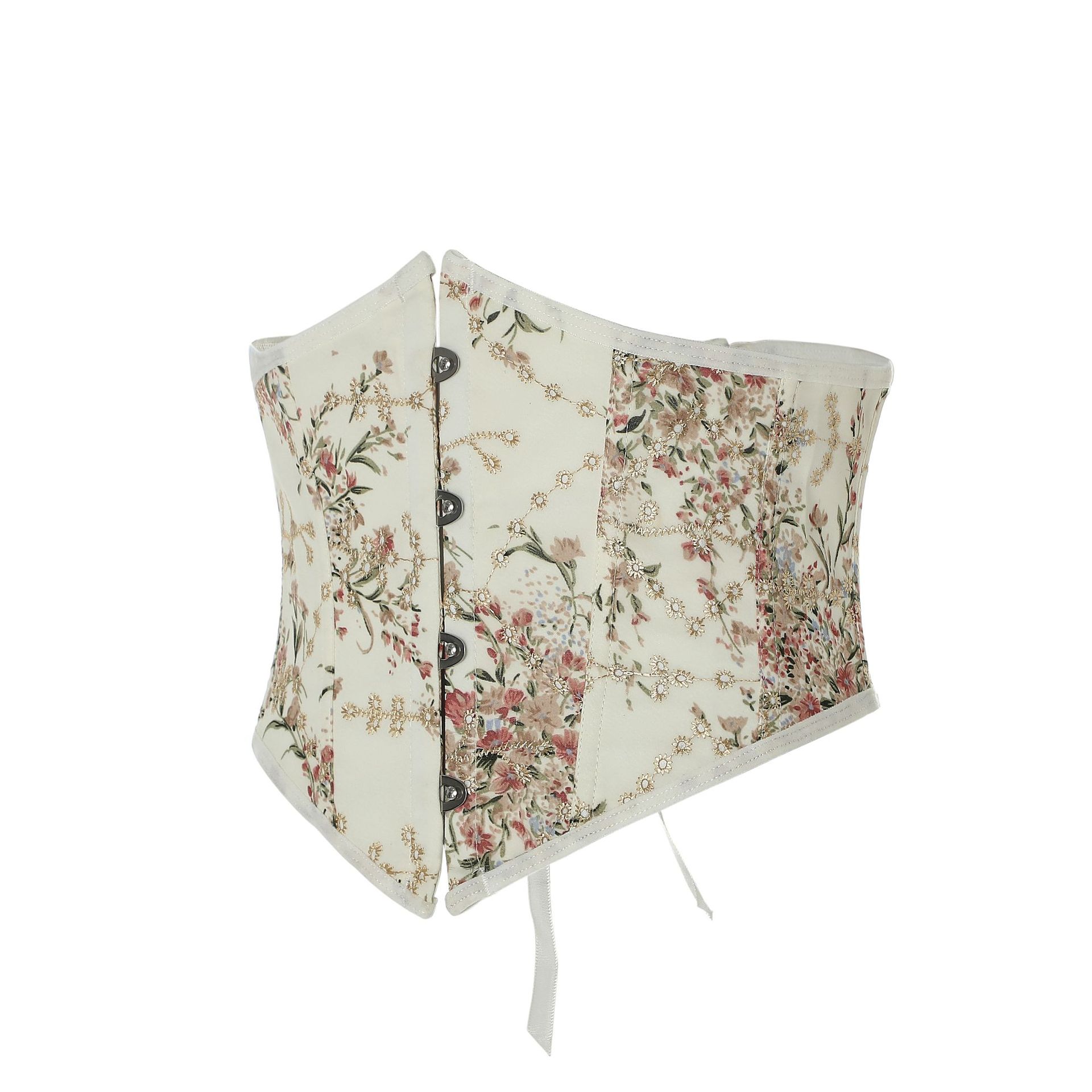 

Корсет с вышитым цветочным узором, пояс на талии со шнуровкой для женщин, эластичный пояс с высокой талией для похудения и коррекции фигуры XXL