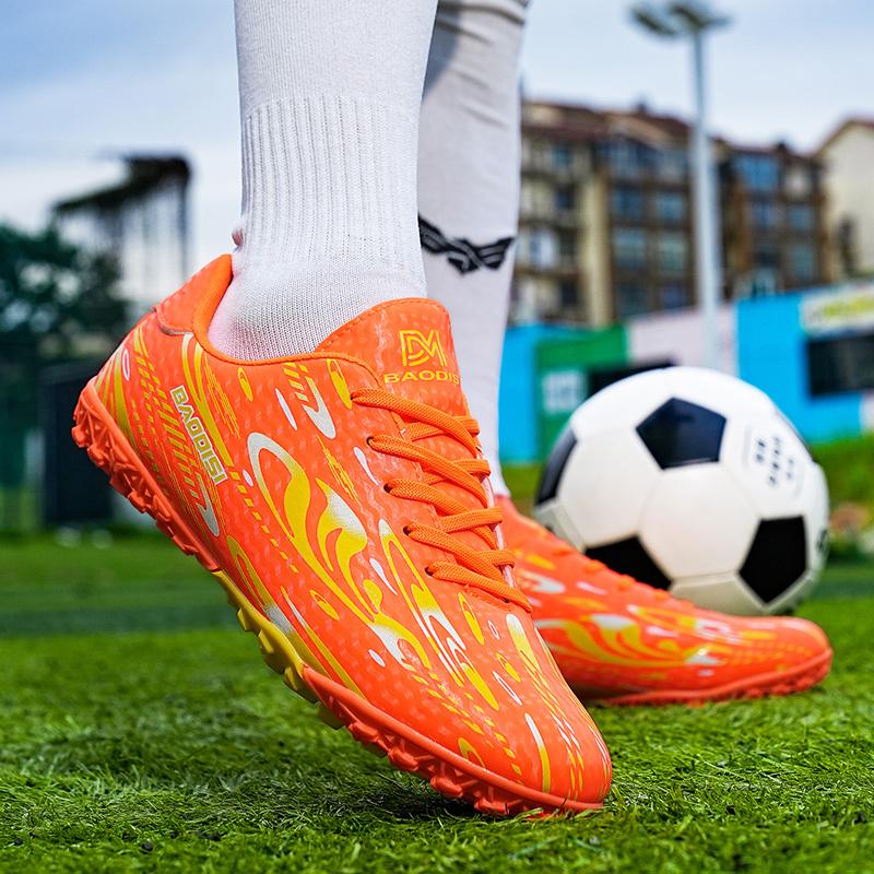 Men's Soccer Shoe TF/FG Non-Slip Turf Soccer Cleats Train Shoes Comfortable Simple Design Sneakers Casual Lace Up Football Boots