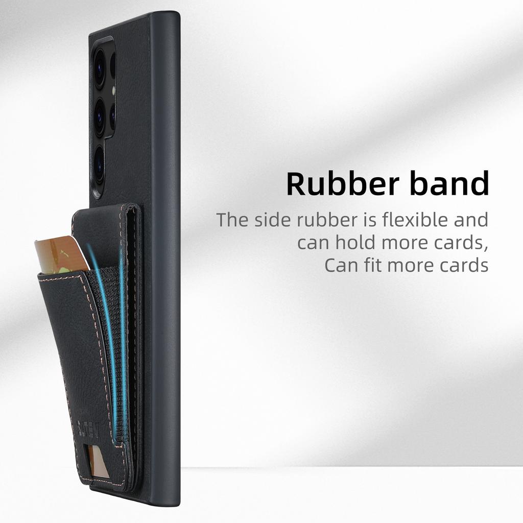 SUTENI H03 For Samsung Galaxy S24 Ultra Case Litchi Texture Kickstand Phone Shell