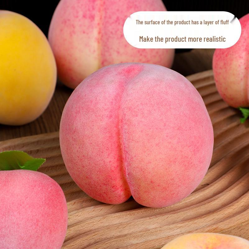 Seasonal Foam Fruit Ornaments: Large Flat Peach Simulation Model