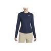 Nike UV Victory Solid Round Neck Quick-Dry Slim Fit Printed Golf Long Sleeve T-Shirt Women Tops Obsidian DH2069-451