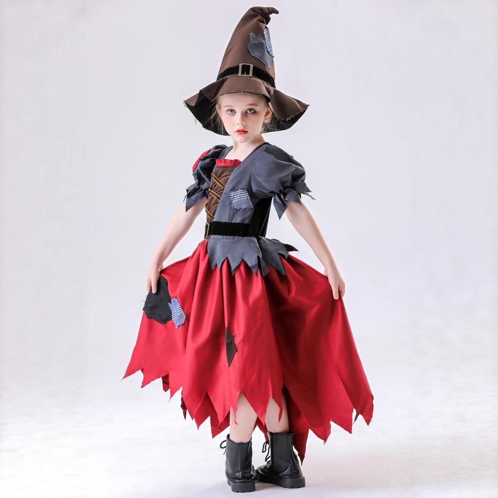 Halloween Costumes Children's Witch Skirts, Scary Vampire Witch Masquerade Dress Up