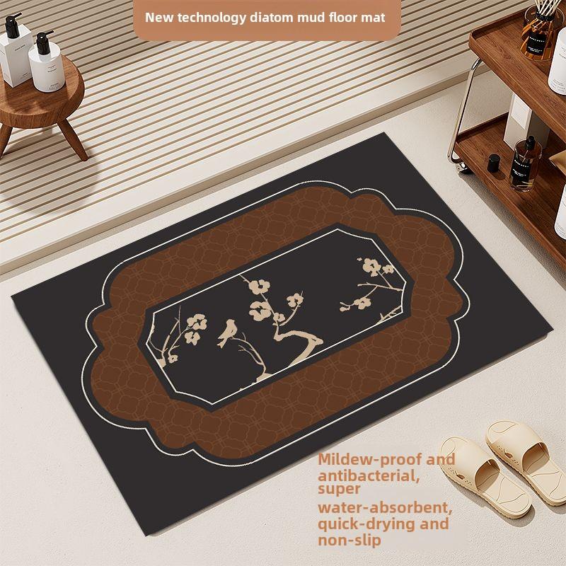 Simple Diatomaceous Earth Bathroom Mat, Absorbent, Quick Drying, Anti Slip, Dust Removal, and Anti Fouling
