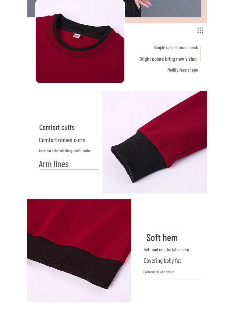 Women's Long-Sleeve T-Shirt, Spring/Fall 2025, Fashionable Loose Fit, Belly-Covering Versatile Top