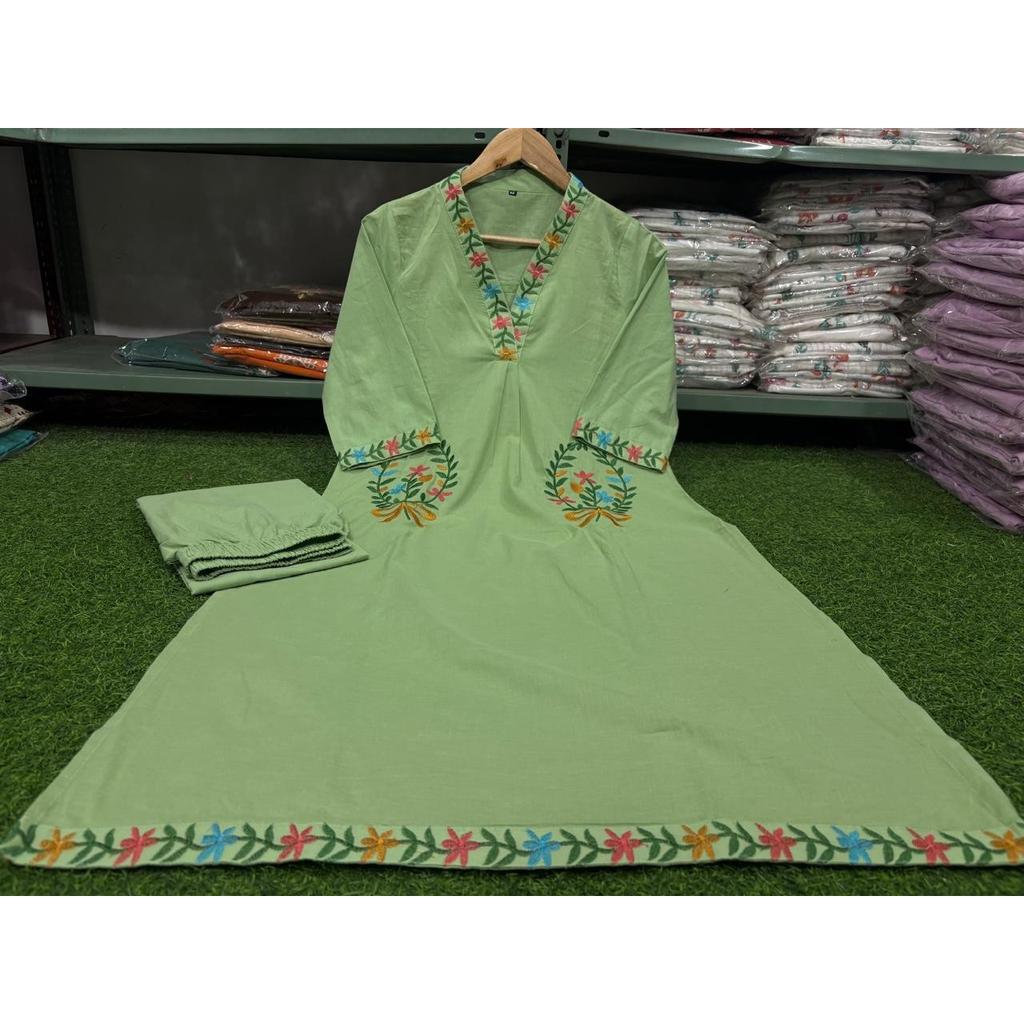 Women Office Wear Aline Kurti Cord Set Indian Designer Ethnic Kurta Palazzo Set