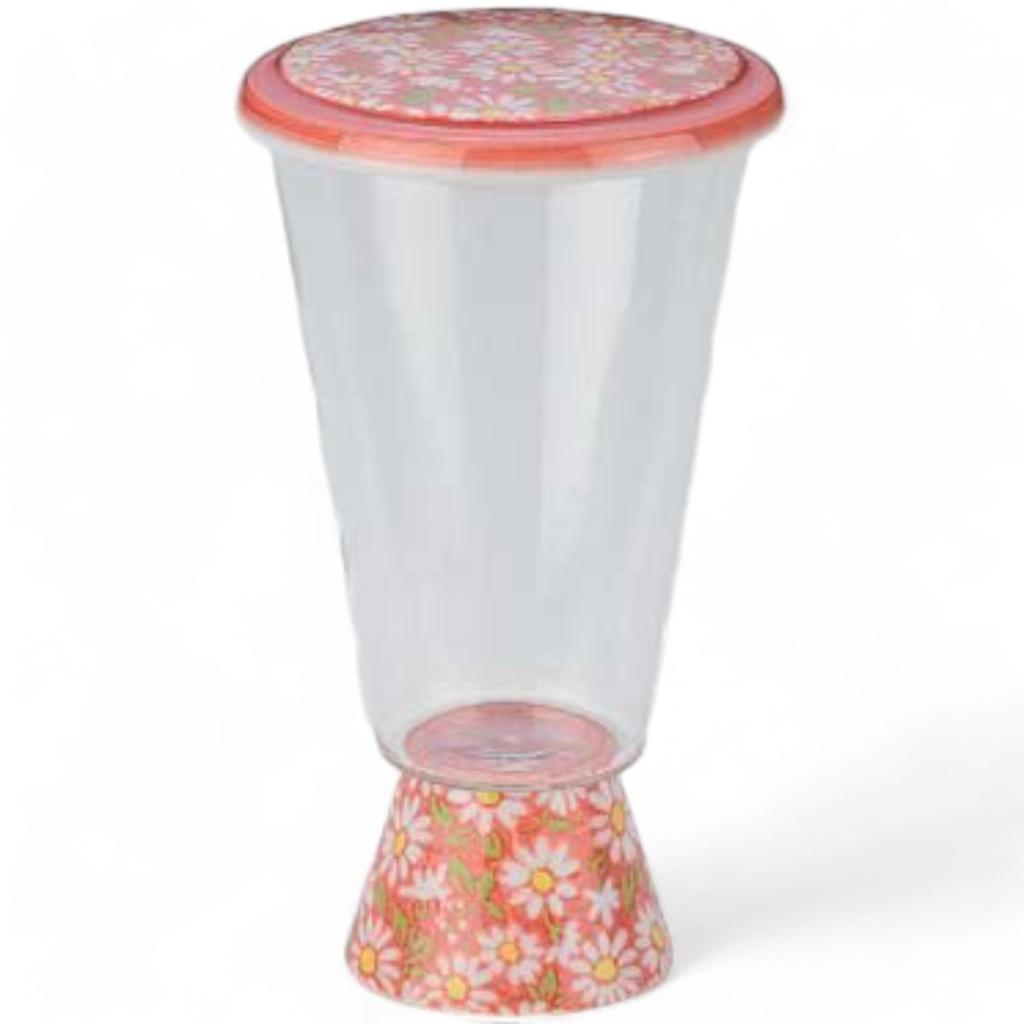 Takumifu Arita Ware Ochoko Glass with Trapezoidal Small Red Chrysanthemum Made In Japan (1-go Cup) Lid, Design,