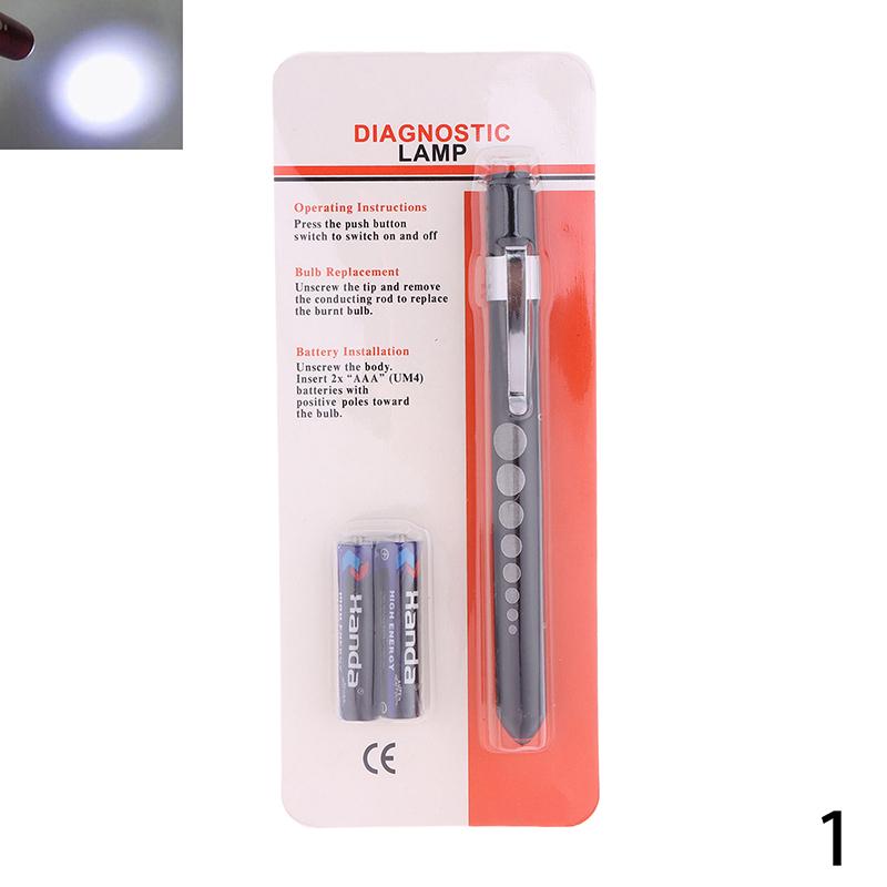 Portable Medical Led Penlight With Pupil Gauge Ruler With Battery Mini Flashlight White+Yellow Light For Doctor Nurse Diagnosis