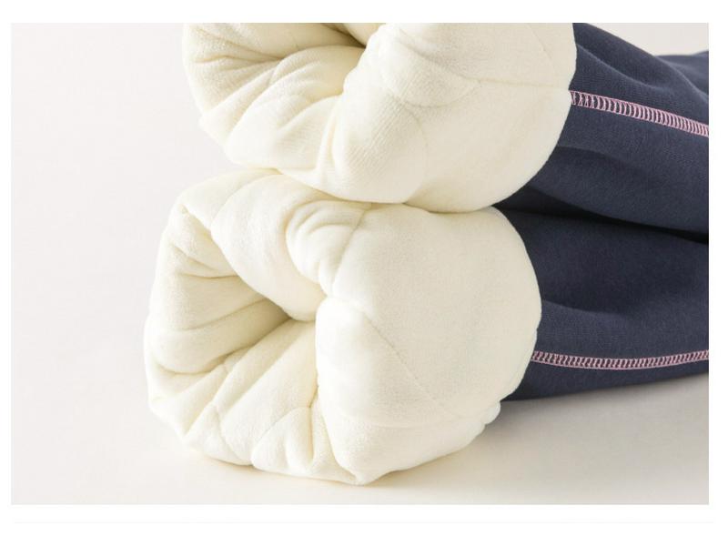 Girls' Winter Fleece-Lined Quilted Cotton Sports Pants - Thickened Three-Layer Design for Big Kids