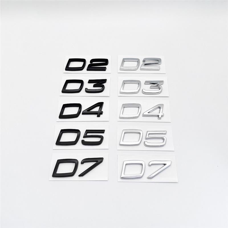 Black Rear Number Stickers for Volvo D2 D3 D4 D5 D6 D7 Models D7