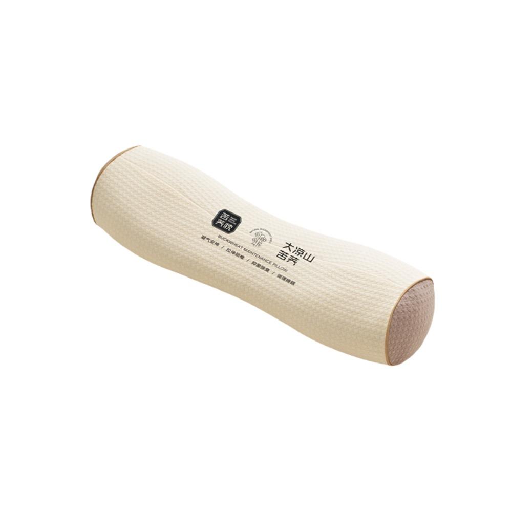 Ergonomic Buckwheat Husk Cervical Pillow Triangular/Cylindrical Sleep Pillow Adult Cylinder Beige