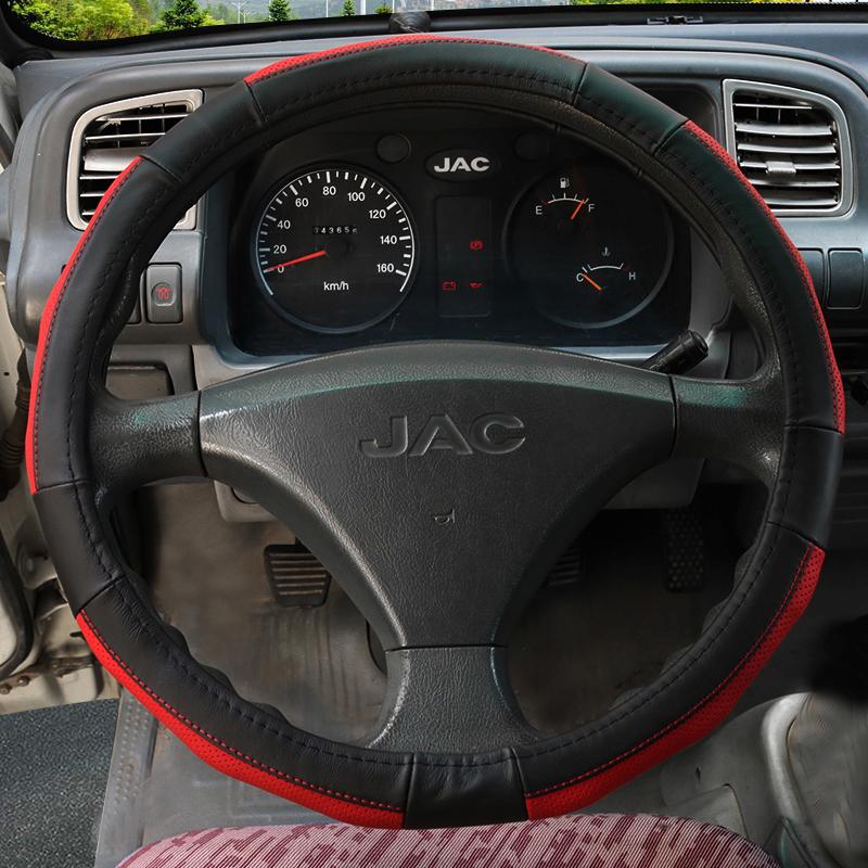 Genuine Leather Steering Wheel Covers for Car Bus Truck 36 38 40 42 45 47 50cm Diameter Auto Steering-wheel Cover