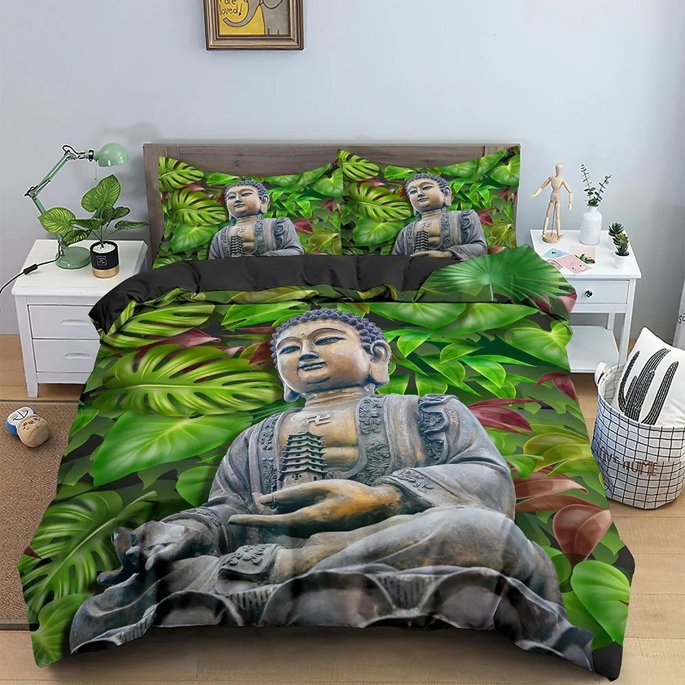 Familien Buddha Bettwäsche Set Mandala Bettbezug Luxus Twin King Size Bettwäsche Sets Bohemian Bettwäsche 23 Teile mit Kissenbezug Golden