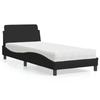 VidaXL Lit avec matelas noir 80x200 cm tissu, meuble de chambre à coucher, lit simple, cadre de lit incurvé, sommier, lit en 3208286