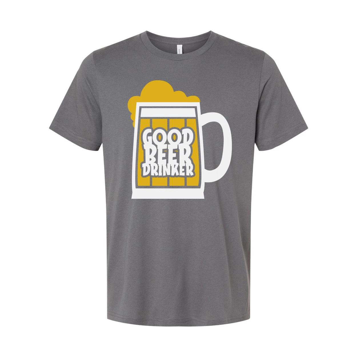 

Unisex Beer Mug Graphic Tee Featuring Bold Good Beer Drinker Text And Foamy Top 4XL
